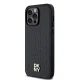 DKNY iPhone 13 Pro Max vāciņš Leather Pattern Metal Logo MagSafe, melns