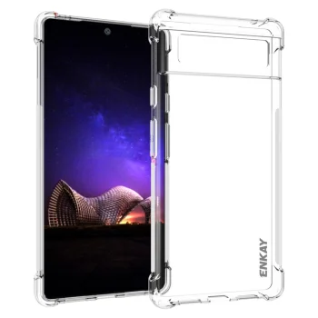 Google Pixel 6 ENKAY Anti-slip Crystal Clear TPU Phone Case Cover | Telefona Maciņš Vāciņš Apvalks Bampers
