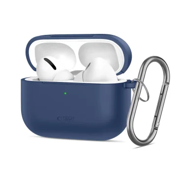 Austiņu maciņš Tech-Protect Silicone Hook priekš AirPods Pro, Navy Blue