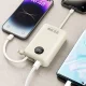 Dudao K14+ ārējais akumulators 20000mAh, 22.5W ar USB-C / Lightning kabeļiem, balts