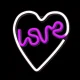 LED neona gaisma Neolia LOVE NNE02, balta un violeta