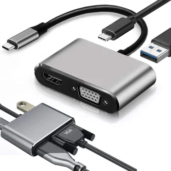 USB-C uz HDMI 4K / VGA / USB 3.0 / USB-C PD adapteris