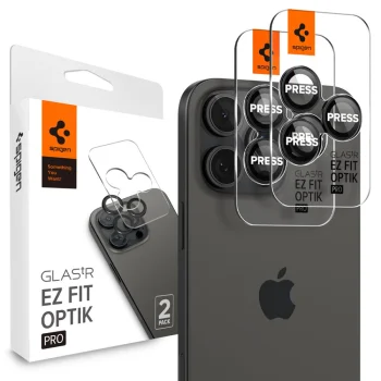 Spigen Glas.tR EZ Fit Optik kameras aizsargstikls iPhone 14/15/16/17 Pro & Pro Max, Melns