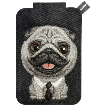 Nimmy New Big-Eye Cute Pets 2.0 Dog magnētiskais maciņš ar statīvu, melns