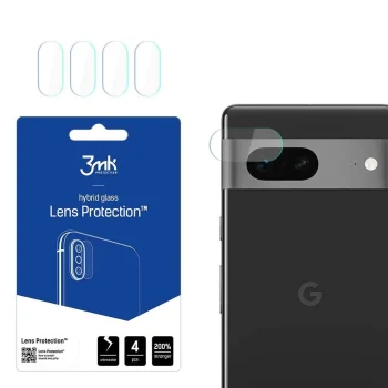 Google Pixel 7 Aizmugurējās Kameras Aizsargstikls, 4 gab. | 3MK Lens Protection Back Camera Hybrid Glass Protector
