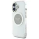 Guess IML Metal Colored Circle Classic Logo MagSafe vāciņš iPhone 16, pelēks