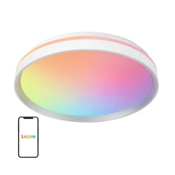 Viedais LED griestu gaismeklis Lepro T1, RGB+CCT, 1800 lm, IP44, balts