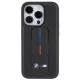 BMW Grip Stand Smooth & Perforated vāciņš iPhone 15 Pro ar statīvu, melns
