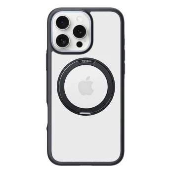 Torras Ostand R Fusion vāciņš priekš iPhone 16 Pro Max, melns