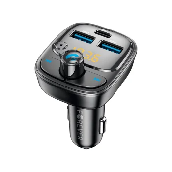 Forever TR-370 FM Bluetooth raidītājs, 2x USB-A, 1x USB-C PD 30W, melns