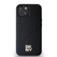 DKNY iPhone 15 / 14 / 13 vāciņš Leather Monogram Metal Logo MagSafe, melns