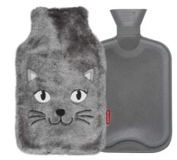 Gumijas termofors ar pārvalku _ Plīša kaķēns _ Bērniem | Rubber Hot Water Bottle with Cover _ Plush Kitten _ For...