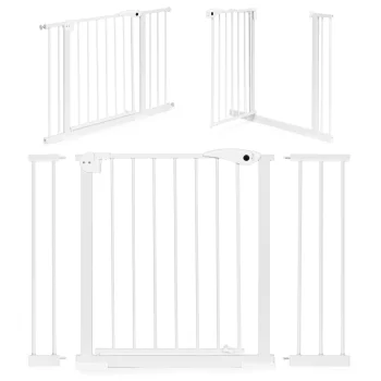 Ecotoys drošības vārtiņi kāpnēm un durvīm, 74-105 cm, baltā krāsā