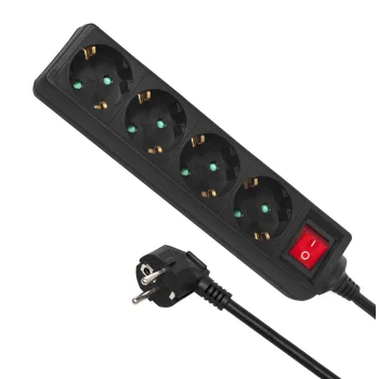 Maclean MCE196G pagarinātājs, 4 ligzdas, ar slēdzi, 3m, 3500W
