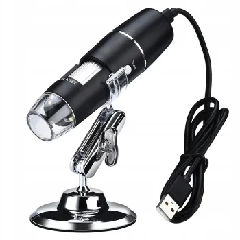 USB digitālais mikroskops 1000x ar 8 LED apgaismojumu un statīvu
