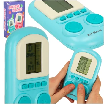 Pārnēsājama retro elektroniskā spēļu konsole, zila