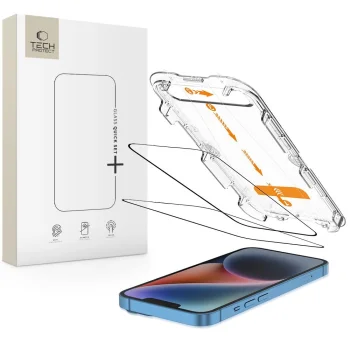 Tech-Protect iPhone 13 / 14 / 16e / 17e aizsargstikls Quick Set+ (2 gab.)