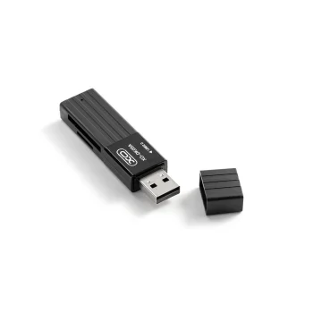 XO DK05A 2-in-1 USB 2.0 SD un MicroSD karšu lasītājs, melns