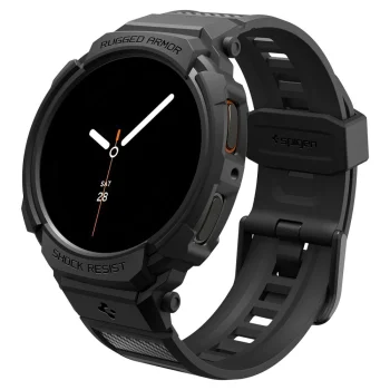 Spigen Rugged Armor Pro siksniņa priekš Samsung Galaxy Watch 8 44mm, Matte Black