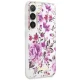 Guess Flower Collection cietais apvalks Samsung Galaxy S23+ S916 Balts