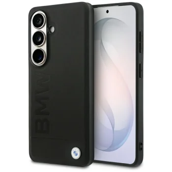 BMW Leather Hot Stamp MagSafe vāciņš priekš Samsung Galaxy S26 Plus, melns
