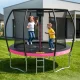 Dārza batuts bērniem 4FIZJO PRO 252 cm 8FT, rozā un melns