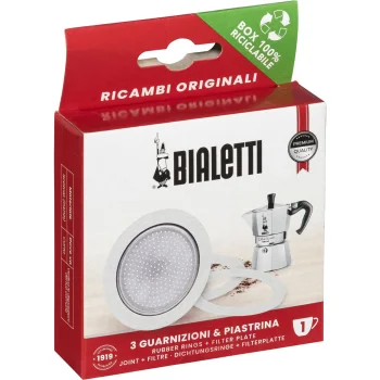 Bialetti rezerves blīves un filtrs 1 tases espresso kanniņām