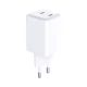 3mk Hyper Charger 45W 2x USB-C GaN sienas lādētājs, balts