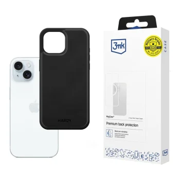 3mk Hardy Silky Leather MagCase vāciņš Apple iPhone 15 Black