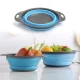 Saliekams silikona caurduris / Augļu un dārzeņu mazgāšanas grozs, 2 gab., Zils | Foldable Silicone Colander