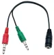 Audio adapteris 1x 3.5mm (F) uz 2x 3.5mm (M) AK268A, melns