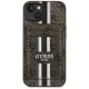 Guess vāciņš iPhone 15 ar MagSafe maku 4G Stripes, brūns
