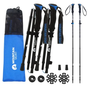 Saliekamie trekinga un nūjošanas nūjas MOUNTAIN GOAT PRO+, zilas