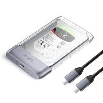 Cieta diska ietvars Orico TX25C3 2.5" HDD/SSD USB-C 5Gb/s, caurspīdīgs