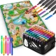 Ricokids 90x120 cm zīmēšanas paklājiņš + 80 alkohola marķieri