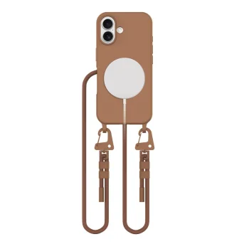Tech-Protect iPhone 16 vāciņš MagNecklace MagSafe ar aukliņu, brūns