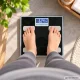 Viedie elektroniskie diagnostiskie vannas istabas svari ar Bluetooth 180 kg, melni