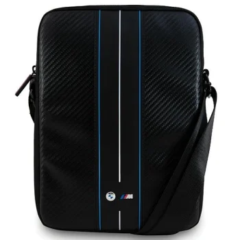 BMW Carbon & Blue Stripe soma 8" planšetdatoram - melna | bag for tablet black