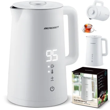 Berdsen BD-709 elektriskais tējkanna ar temperatūras kontroli 1.7L, balta