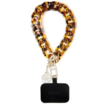 Guess universāla rokas siksniņa Saffiano Chain 4G Charm, brūna/zelta