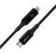 Acefast C6-01 USB-C uz Lightning kabelis ar LED ekrānu, 1.2m, 30W, melns