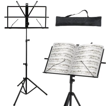 Saliekams Nošu Pults Statīvs Turētājs Paliktnis + Soma, 130 cm | Conductors Stand Music Book Holder