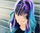 Kanekalons Sintētiskās Ombre Afro Bizes Frizūrām 60cm, Violets-Zils | Synthetic Ombre Afro Braids for Hairstyles