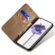 Nothing Phone 2 Jeans Cloth Texture Magnetic Book Case Cover, Khaki | Telefona Vāciņš Maciņš Apvalks Grāmatiņa
