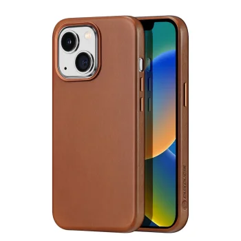 Dux Ducis Naples ādas vāciņš iPhone 14 Plus ar MagSafe, brūns