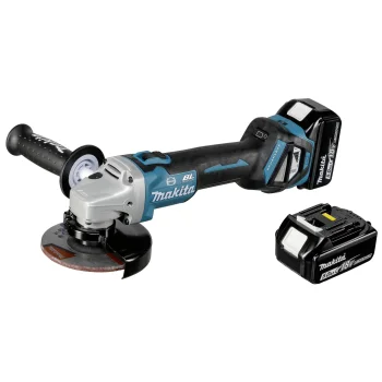 Makita DGA513RTJ akumulatora leņķa slīpmašīna, 18V, 125 mm, 2x 5.0 Ah