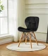 Velūra ēdamistabas krēslu komplekts 4 gab. ModernHome, melns