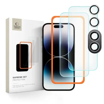 Apple iPhone 16 Plus 6.7'' Tech-Protect Supreme Tempered Glass 2x + Camera Glass | Ekrāna Aizsargstikls 2 gab. +...