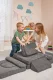 Liels moduļu dīvāns bērniem ECOTOYS, 10 mīksti spilveni, pelēks