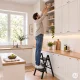 Saliekamas tērauda kāpnes ar 3 pakāpieniem ModernHome, melnas